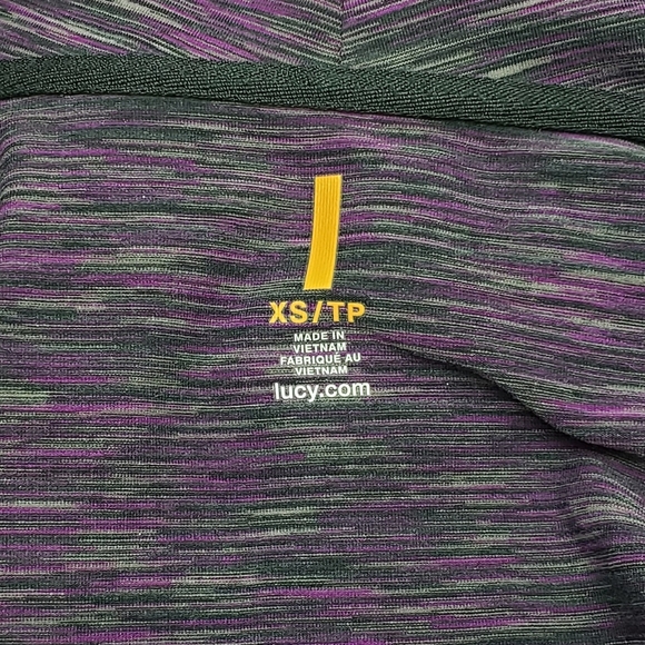 Lucy Purple Zip-Up Jacket Athleisure Jogging Asymmetric Zipper Cowl Neck Sz XS - Picture 8 of 12